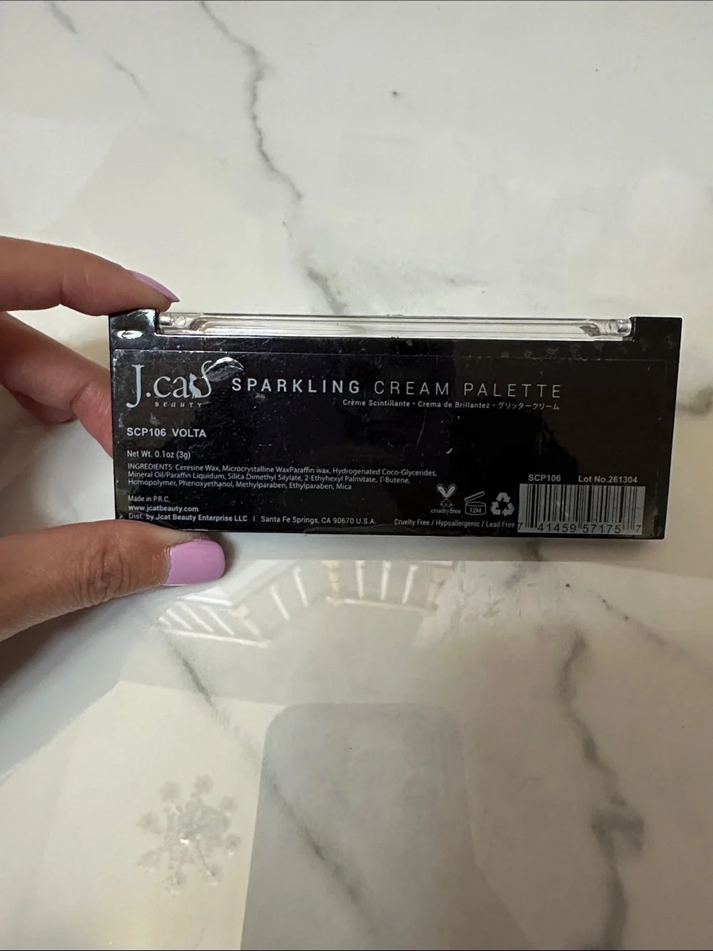 NIB J.Cat Sparkling Cream Palette - Glitter Multi-Color Eyeshadow